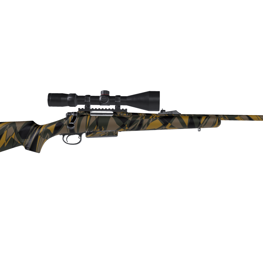 Rifle Sharp Militant Yellow Camo Gun Skin Vinyl Wrap