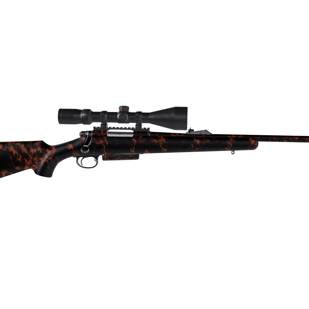 Rifle Skull Orange Gun Skin Vinyl Wrap