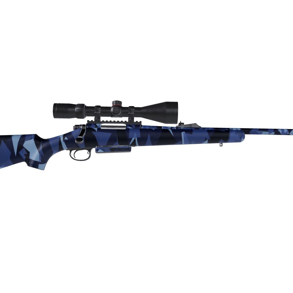 Rifle Shattered Blue Urban Night Camo Gun Skin Vinyl Wrap