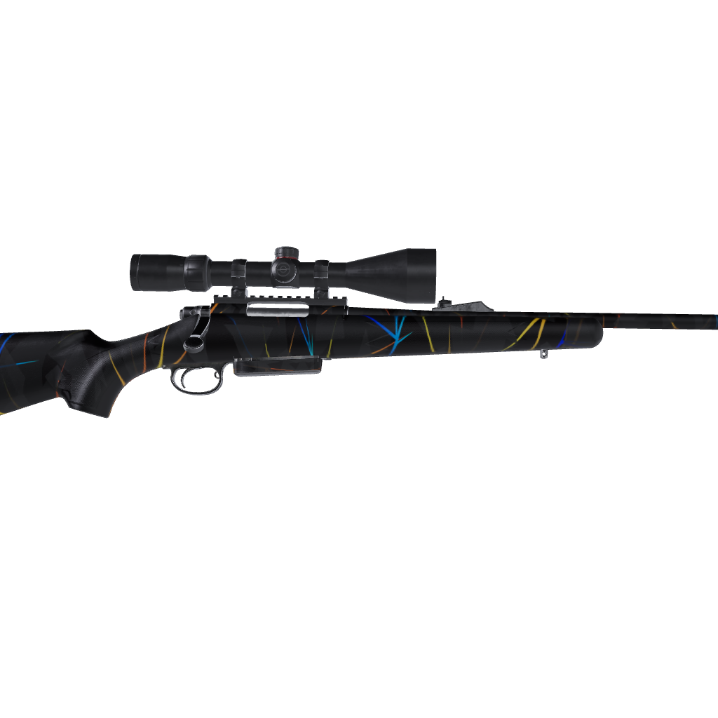 Rifle Shattered Laser Elite Black Fire & Ice Gun Skin Vinyl Wrap