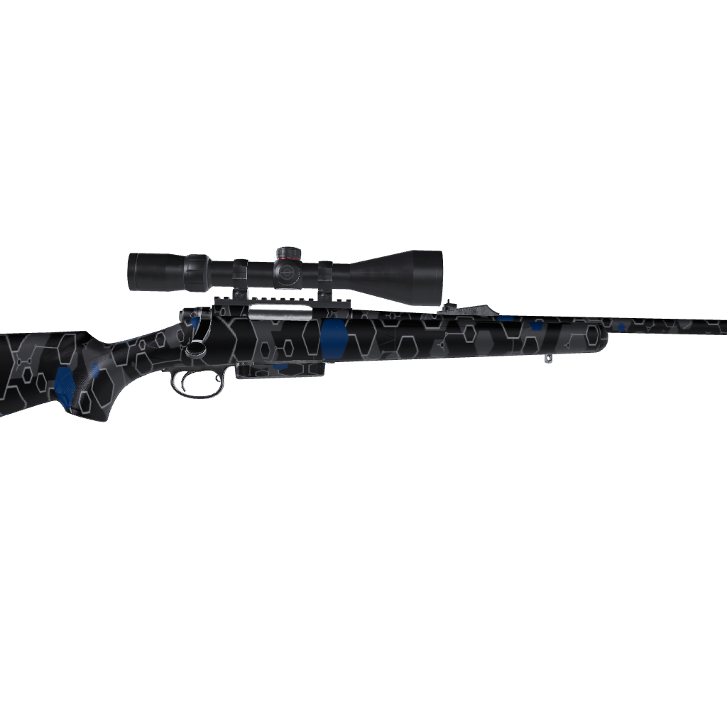 Rifle Hex DNA Blue Gun Skin Vinyl Wrap