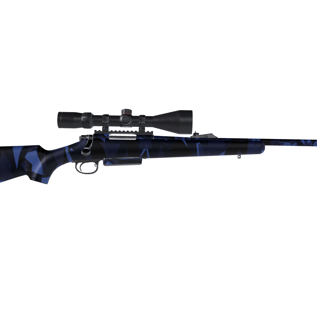 Rifle Shattered Blue Midnight Camo Gun Skin Vinyl Wrap