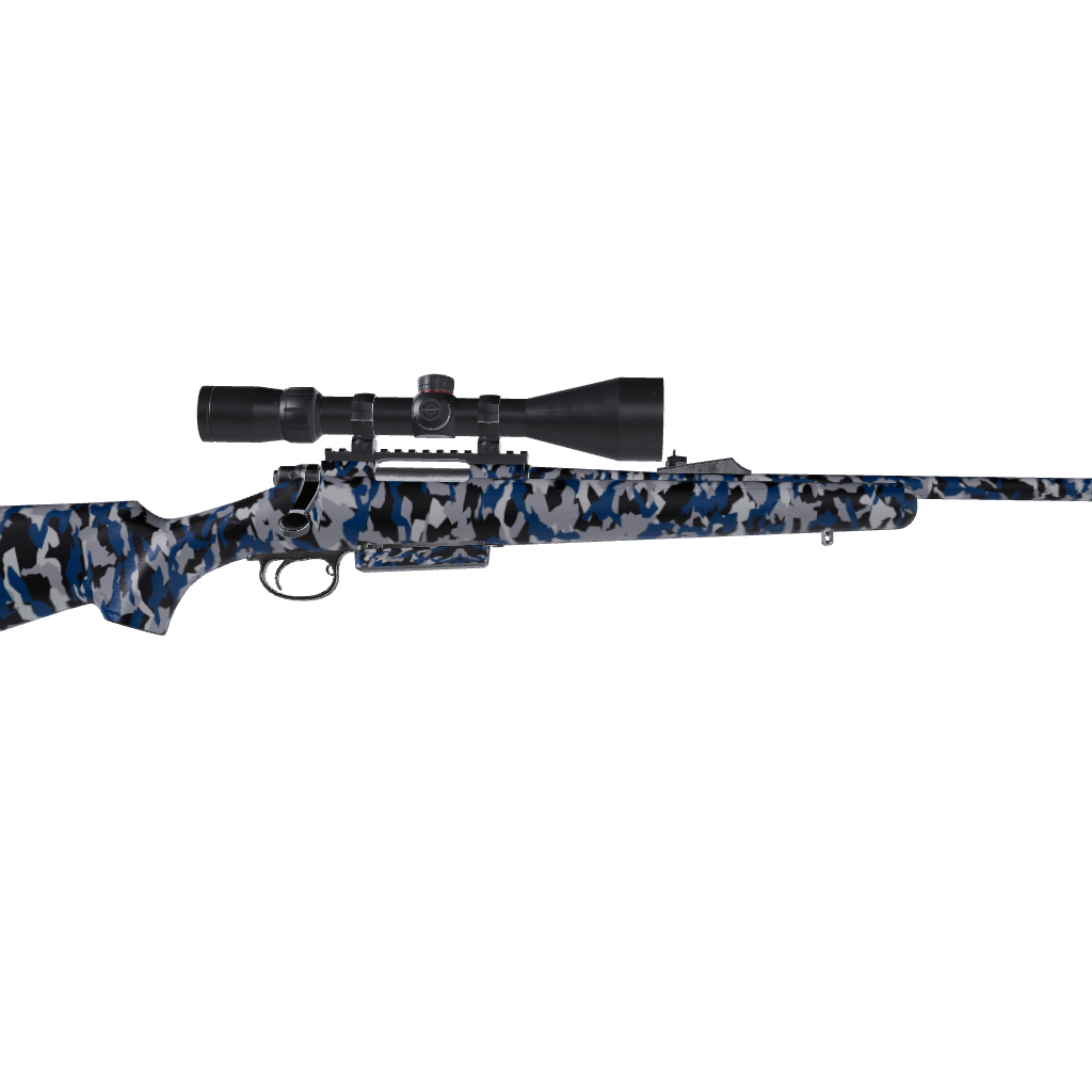 Rifle Erratic Blue Tiger Camo Gun Skin Vinyl Wrap