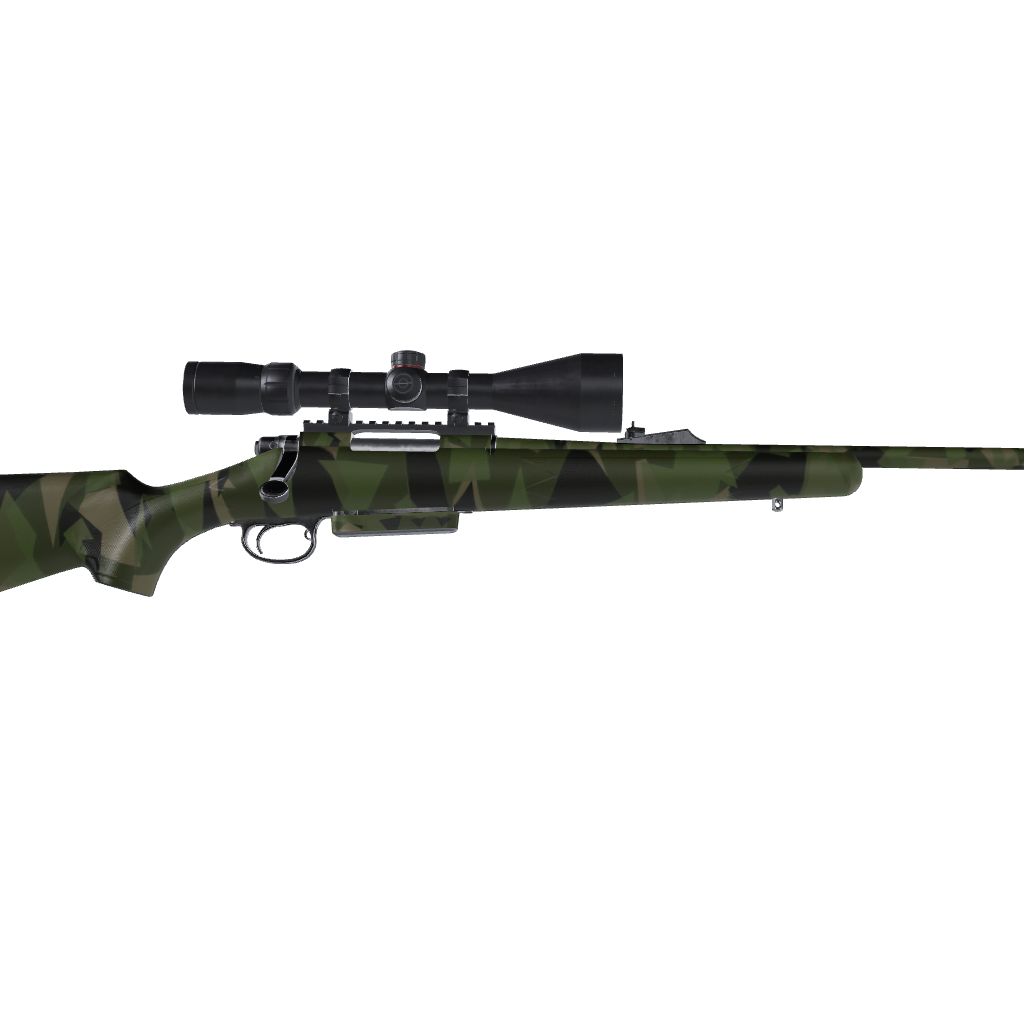 Rifle Shattered Army Green Camo Gun Skin Vinyl Wrap