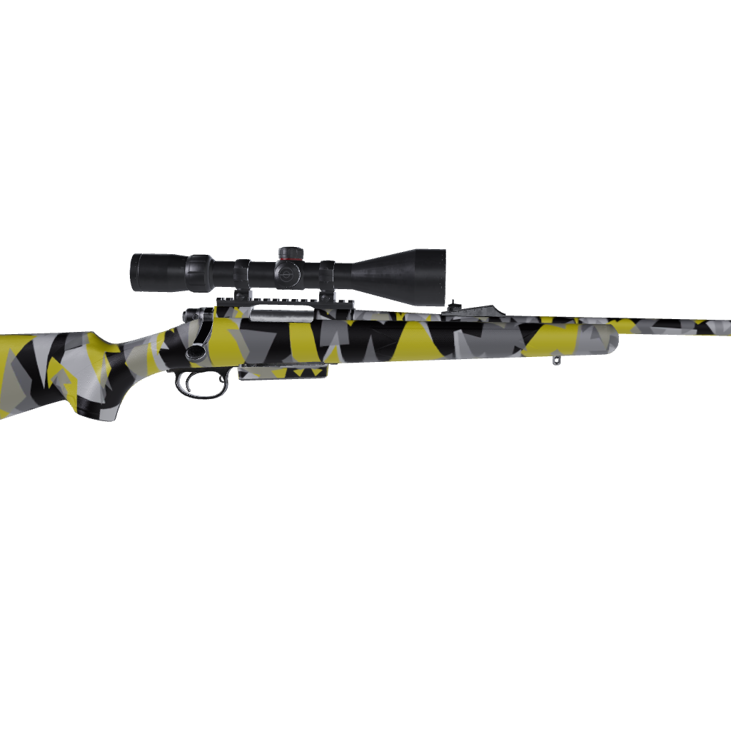 Rifle Shattered Yellow Tiger Camo Gun Skin Vinyl Wrap