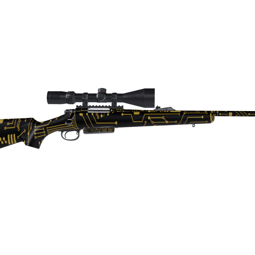 Rifle Circuit Board Yellow Gun Skin Vinyl Wrap