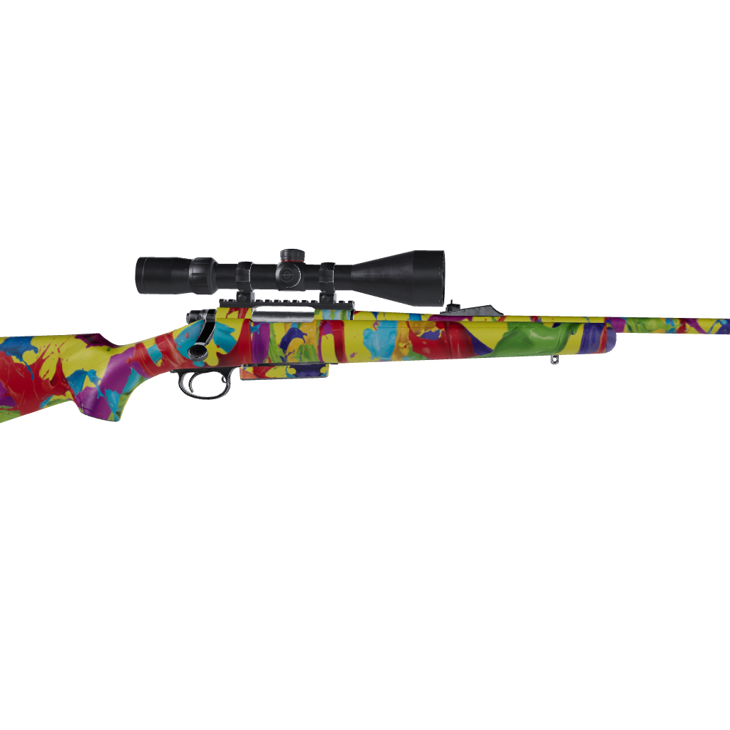 Rifle Paint Splatter Yellow Gun Skin Vinyl Wrap