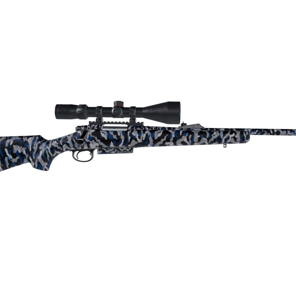 Rifle Ragged Blue Tiger Camo Gun Skin Vinyl Wrap