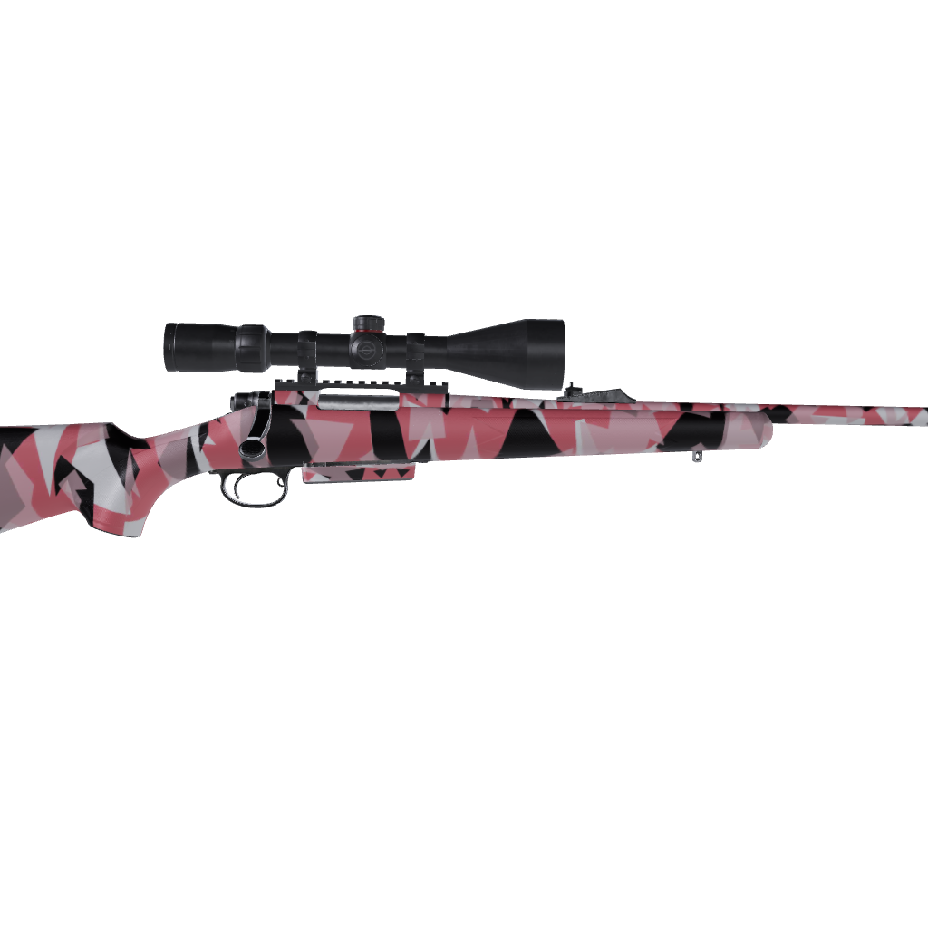 Rifle Shattered Pink Camo Gun Skin Vinyl Wrap