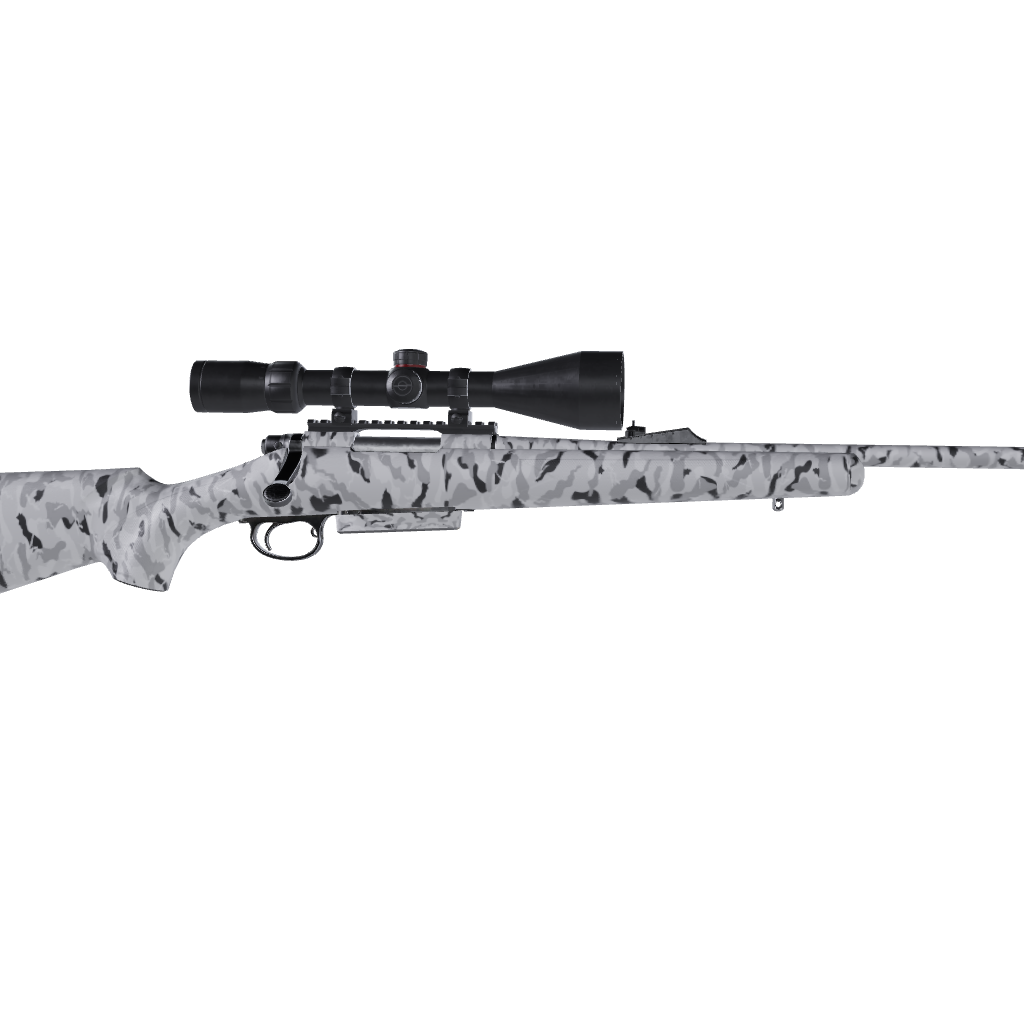 Rifle Ragged Snow Camo Gun Skin Vinyl Wrap