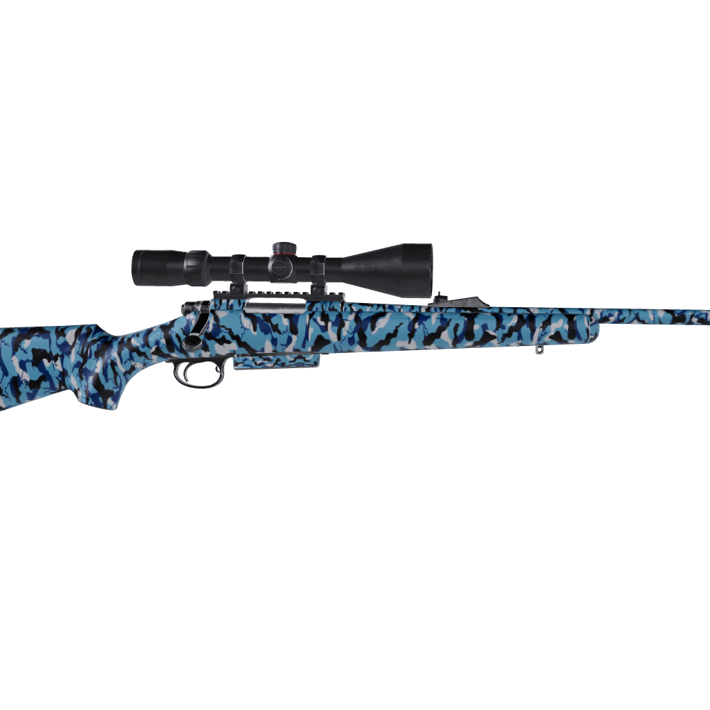 Rifle Ragged Baby Blue Camo Gun Skin Vinyl Wrap