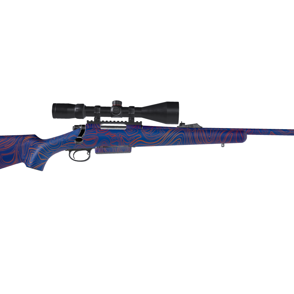 Rifle Damascus Fire & Ice Gun Skin Vinyl Wrap