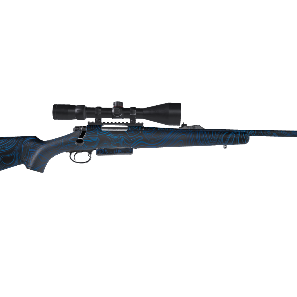 Rifle Damascus Blue Gun Skin Vinyl Wrap