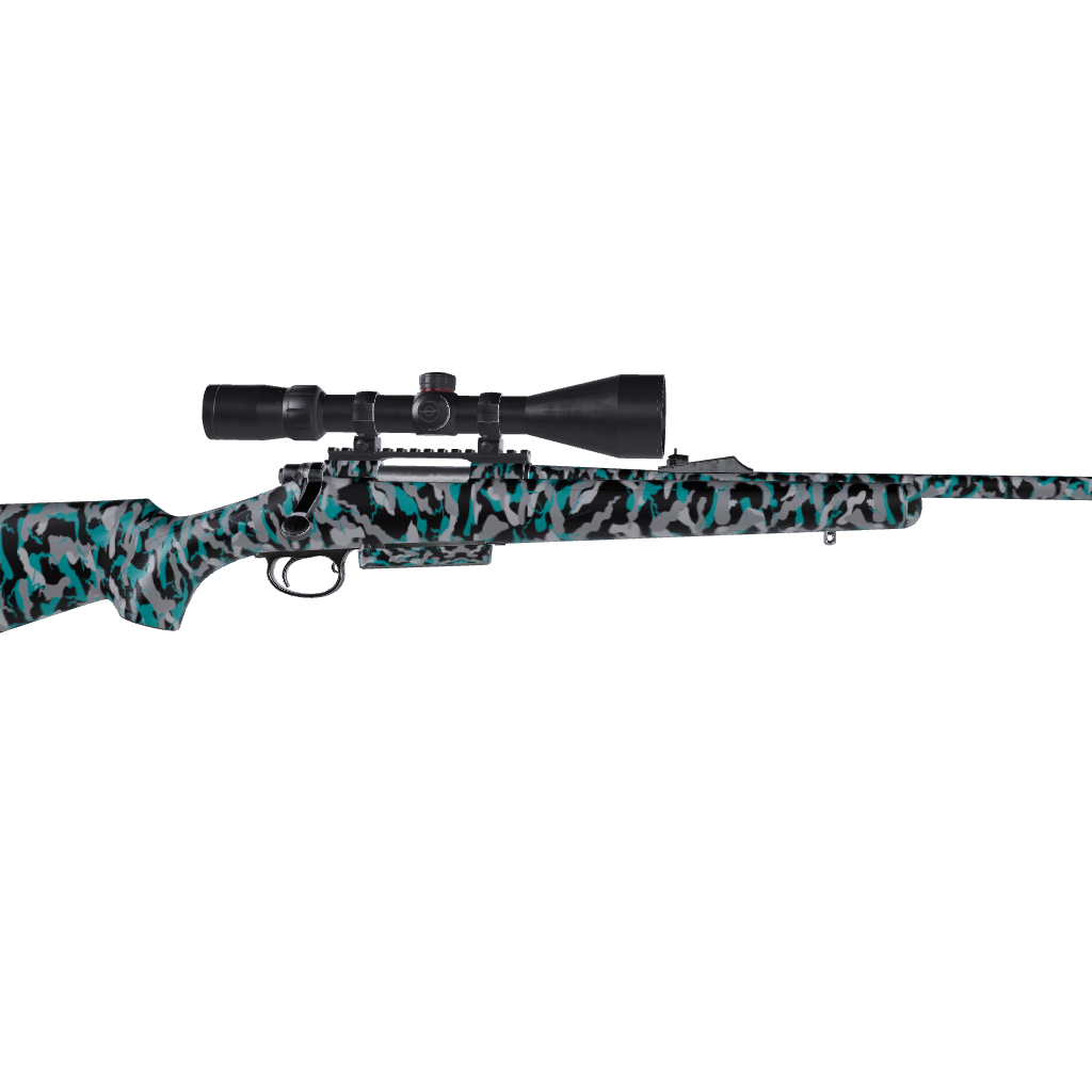 Rifle Ragged Tiffany Blue Tiger Camo Gun Skin Vinyl Wrap