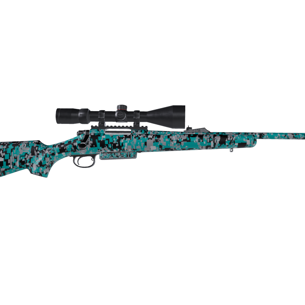 Rifle Digital Tiffany Blue Tiger Camo Gun Skin Vinyl Wrap