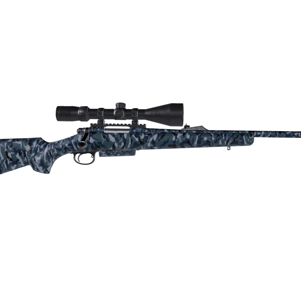 Rifle Ragged Navy Camo Gun Skin Vinyl Wrap