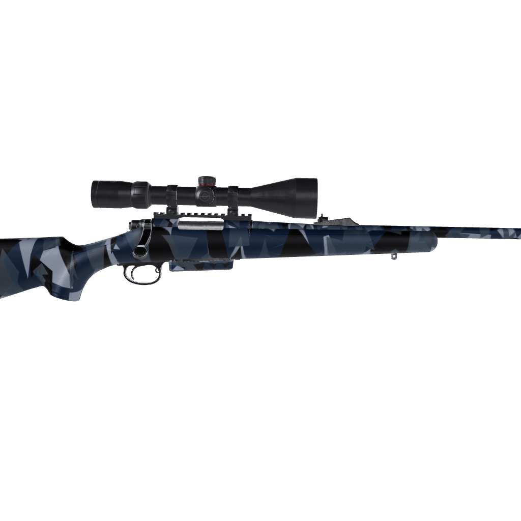 Rifle Shattered Navy Camo Gun Skin Vinyl Wrap