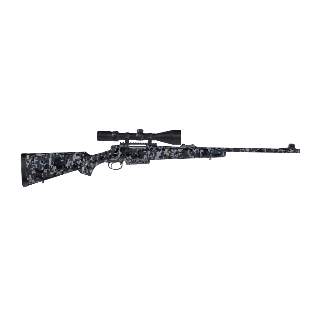 Rifle Digital Urban Blue Camo Gun Skin Vinyl Wrap