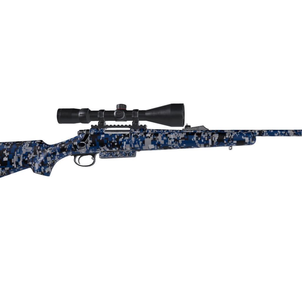 Rifle Digital Blue Tiger Camo Gun Skin Vinyl Wrap