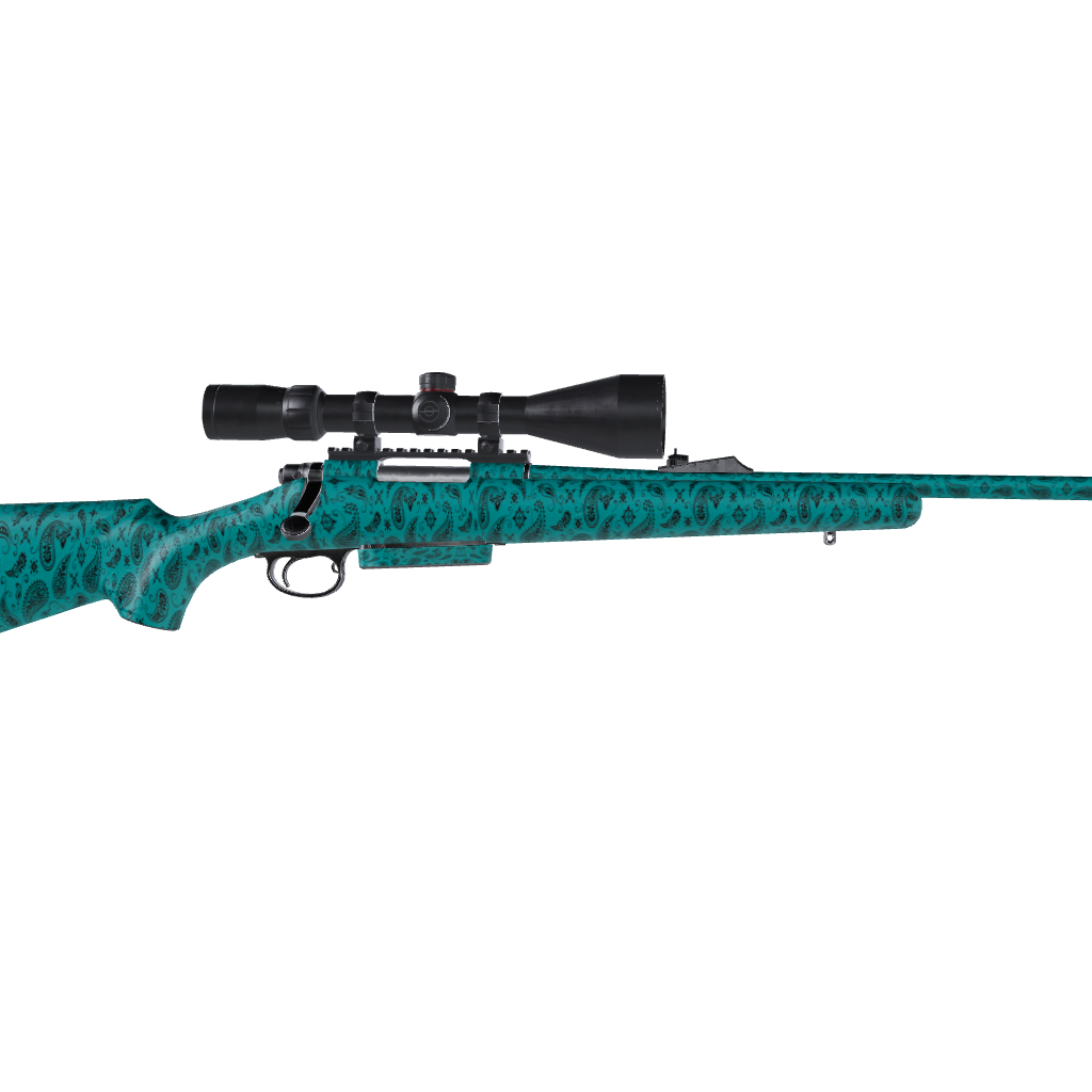 Rifle Bandana Tiffany Blue & Black Gun Skin Vinyl Wrap