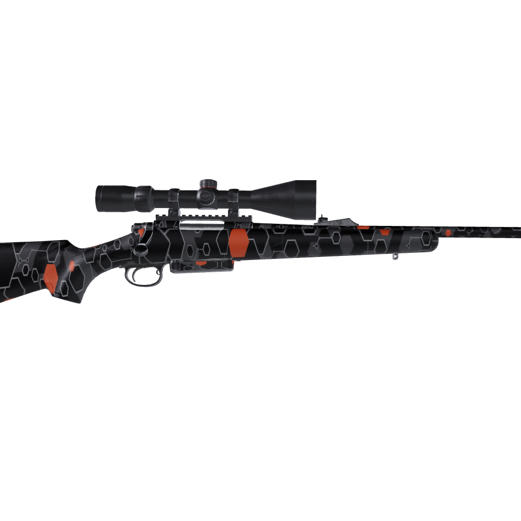 Rifle Hex DNA Orange Gun Skin Vinyl Wrap