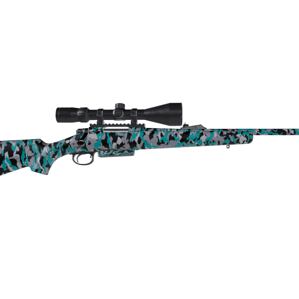 Rifle Erratic Tiffany Blue Tiger Camo Gun Skin Vinyl Wrap