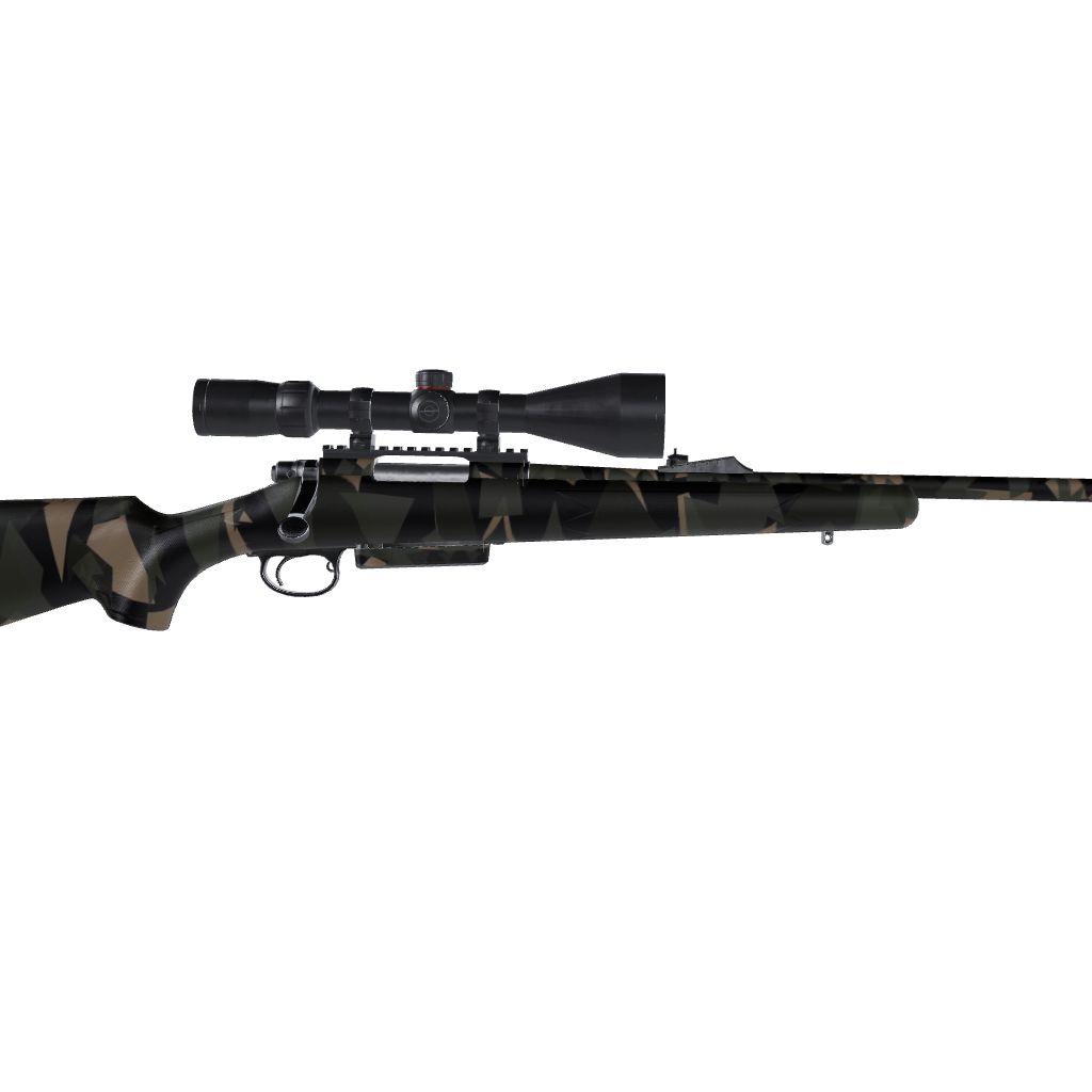 Rifle Shattered Militant Green Camo Gun Skin Vinyl Wrap