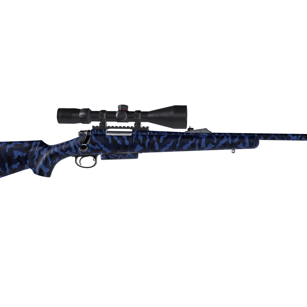 Rifle Ragged Blue Midnight Camo Gun Skin Vinyl Wrap