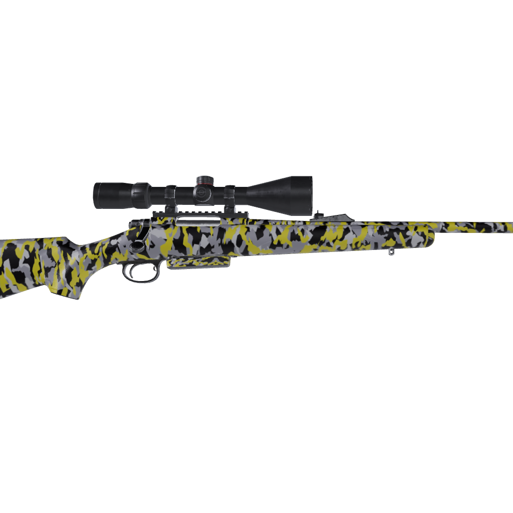 Rifle Erratic Yellow Tiger Camo Gun Skin Vinyl Wrap