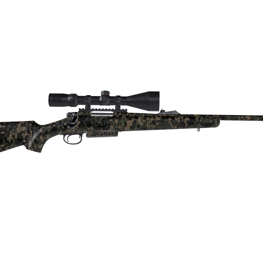 Rifle Digital Militant Green Camo Gun Skin Vinyl Wrap