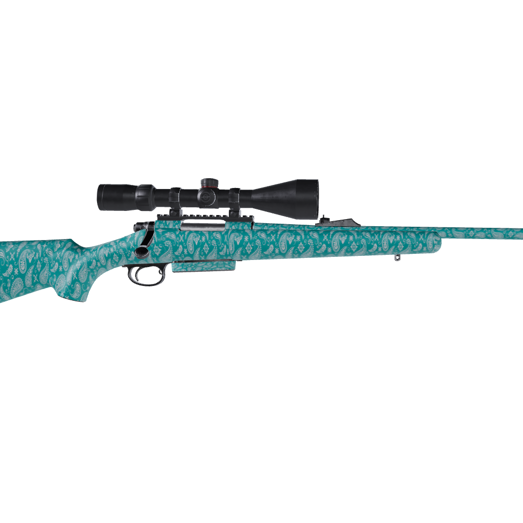 Rifle Bandana Tiffany Blue & White Gun Skin Vinyl Wrap