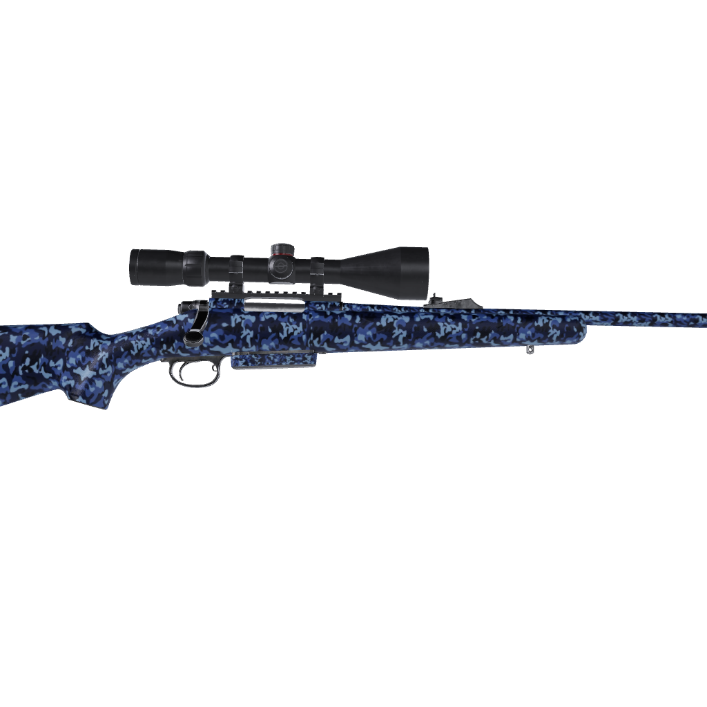 Rifle Classic Blue Urban Night Camo Gun Skin Vinyl Wrap