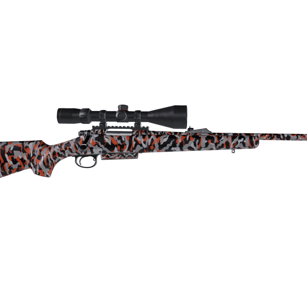 Rifle Ragged Orange Tiger Camo Gun Skin Vinyl Wrap