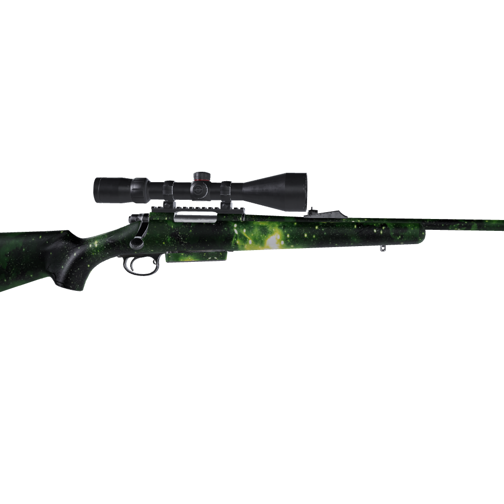 Rifle Galaxy Green Gun Skin Vinyl Wrap