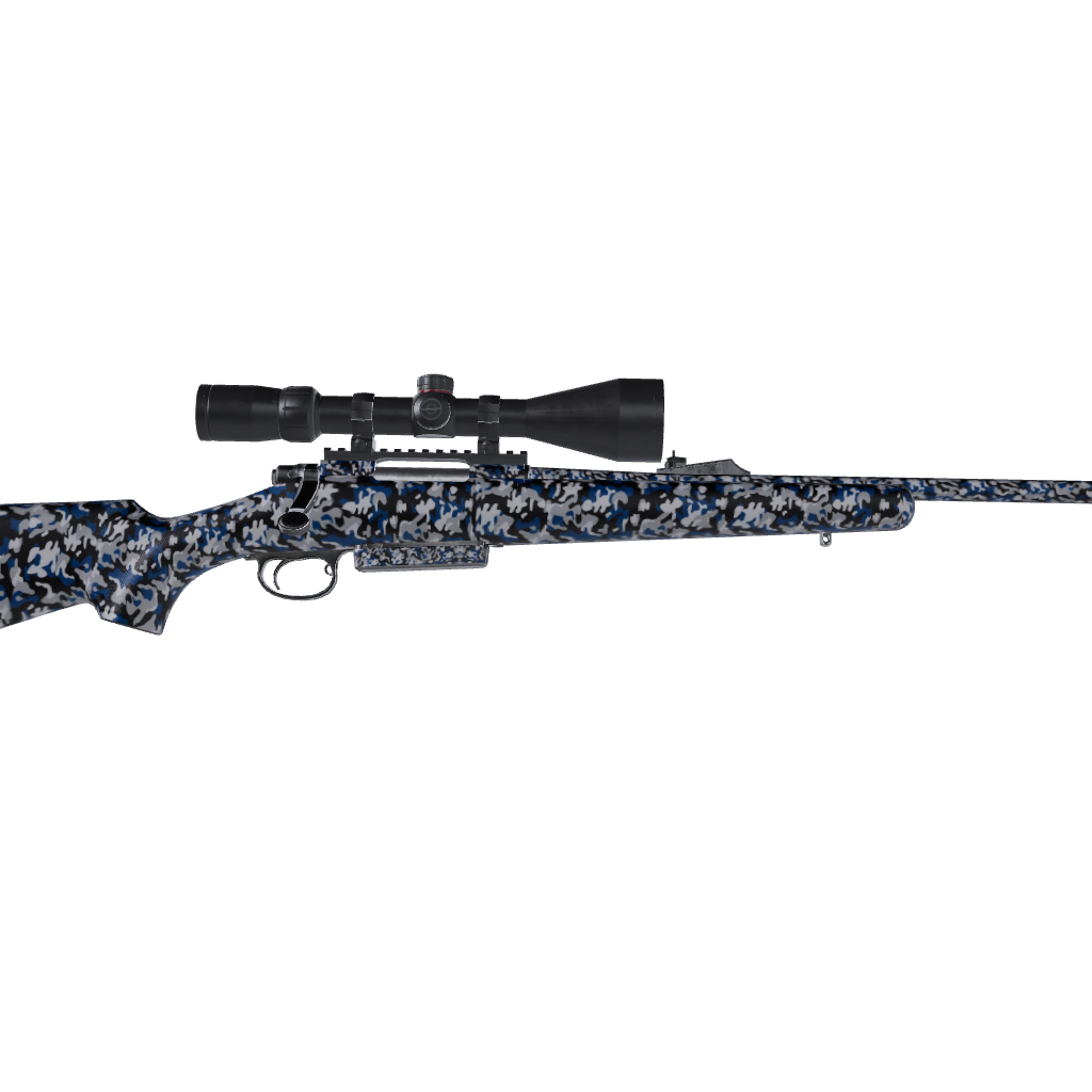 Rifle Classic Blue Tiger Camo Gun Skin Vinyl Wrap