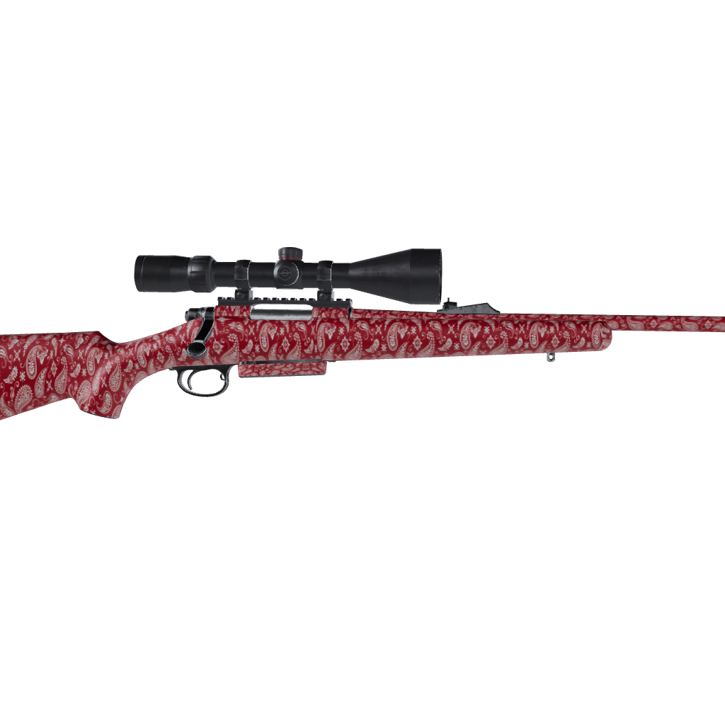 Rifle Bandana Red & White Gun Skin Vinyl Wrap