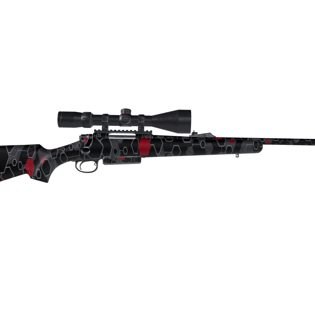 Rifle Hex DNA Red Gun Skin Vinyl Wrap