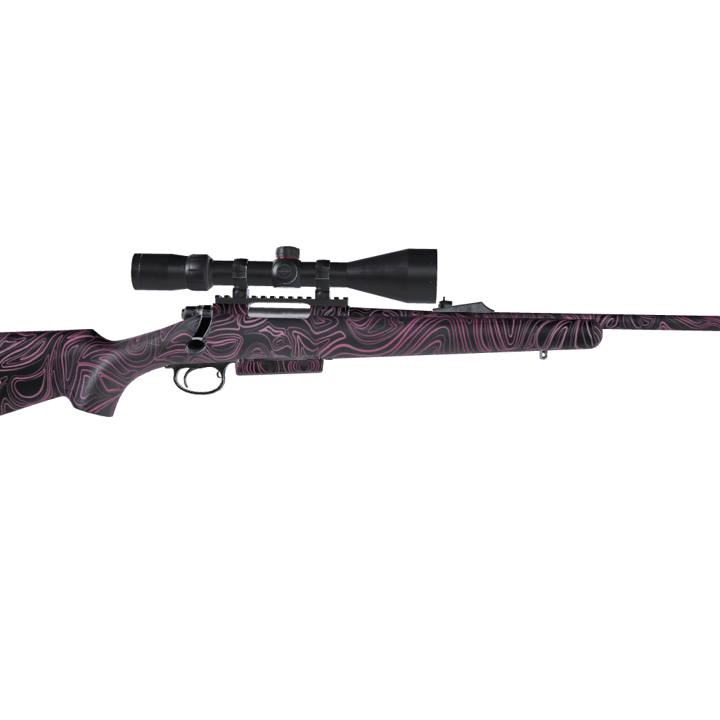 Rifle Damascus Pink Gun Skin Vinyl Wrap