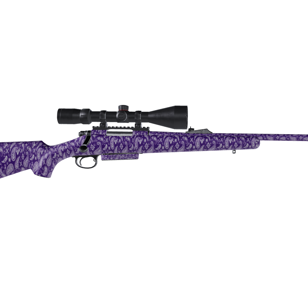 Rifle Bandana Purple & White Gun Skin Vinyl Wrap