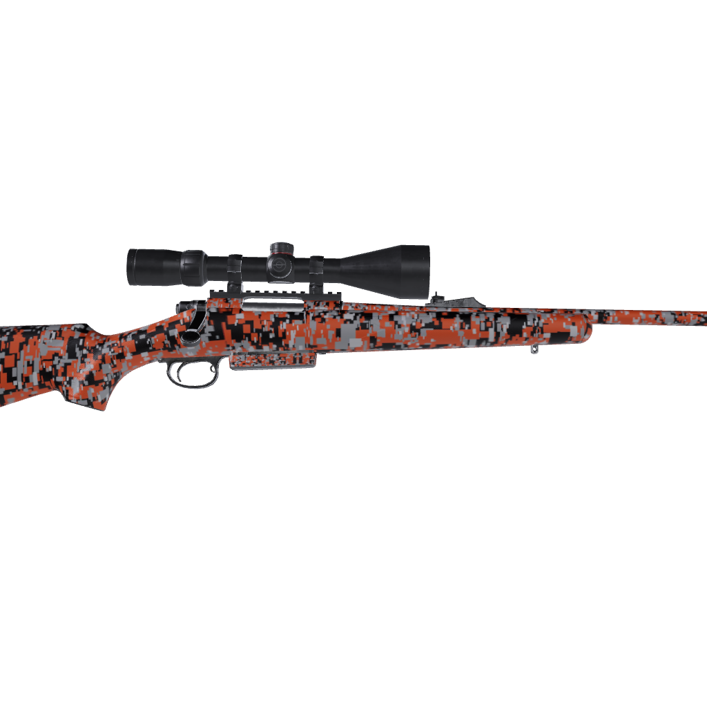 Rifle Digital Orange Tiger Camo Gun Skin Vinyl Wrap