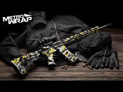 AR 15 Cumulus Elite Green Camo Gun Skin Vinyl Wrap