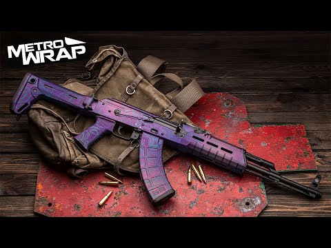 AK 47 Damascus Magenta Gun Skin Vinyl Wrap