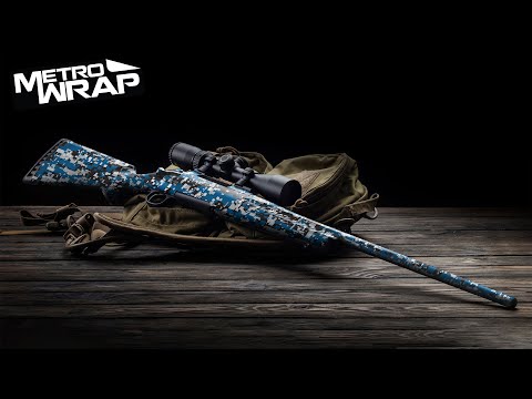 Rifle Digital Elite Black Camo Gun Skin Vinyl Wrap