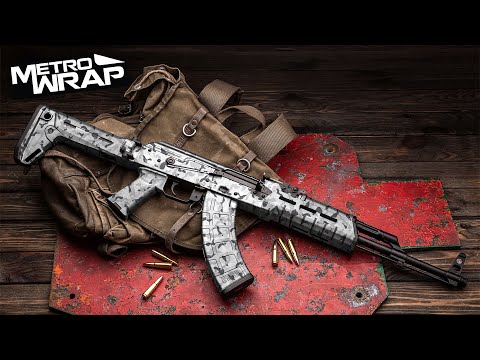 AK 47 Ragged Metro Green Camo Gun Skin Vinyl Wrap