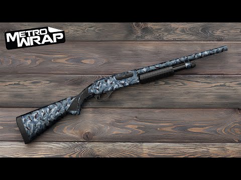 Shotgun Ragged Militant Charcoal Camo Gun Skin Vinyl Wrap