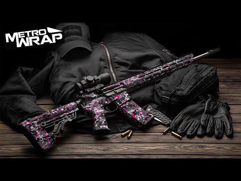 AR 15 Digital Midnight Camo Gun Skin Vinyl Wrap