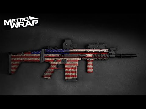 Tactical Patriotic Green Flag Gun Skin Vinyl Wrap