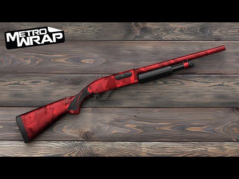 Shotgun Shattered Orange Tiger Camo Gun Skin Vinyl Wrap