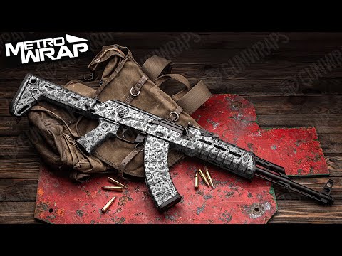 AK 47 Bandana Red & White Gun Skin Vinyl Wrap