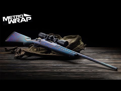 Rifle Damascus Fire & Ice Gun Skin Vinyl Wrap